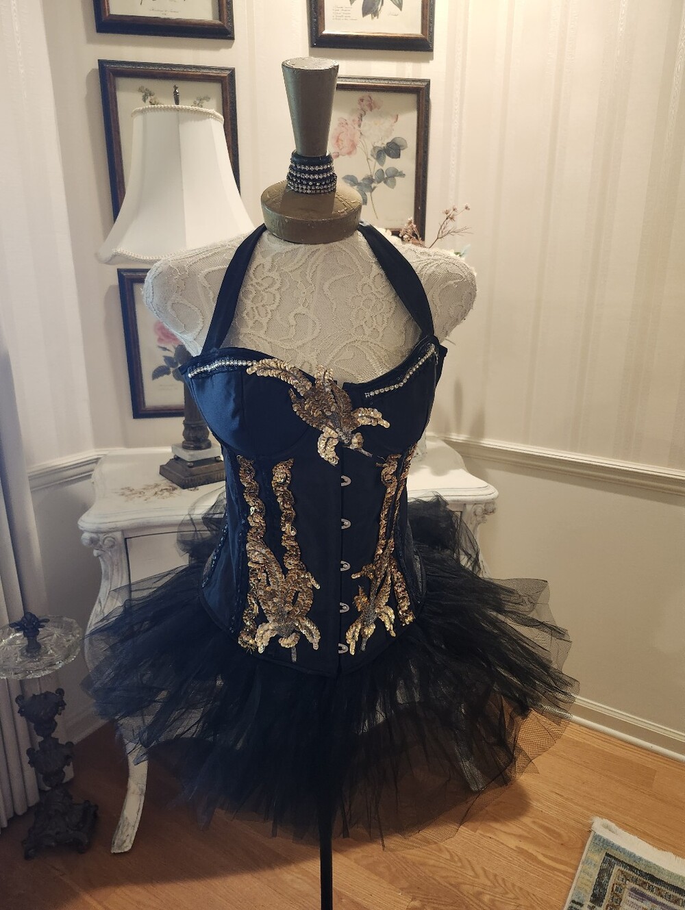Custom OOAK Dark Queen Whimsigoth Corset Costume Victoria Velvet L